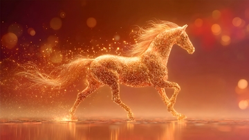 金光闪闪梦幻马匹艺术图像