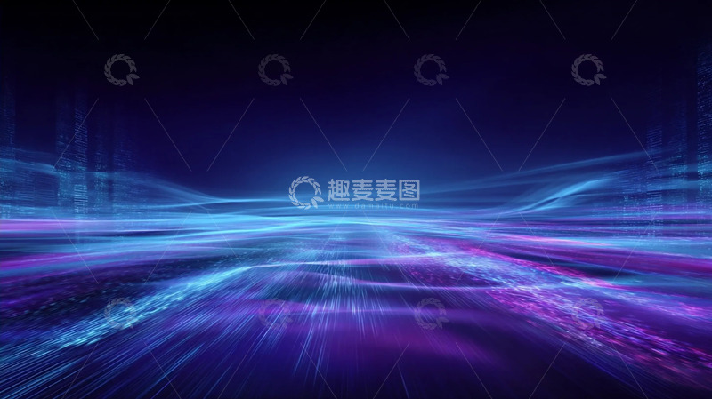 高清大图下载【趣麦麦图】蓝紫科技光效背景