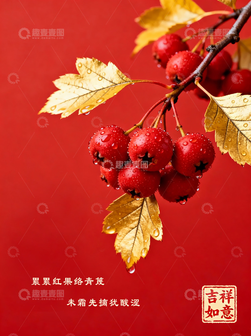 高清大图下载【趣麦麦图】秋意浓山楂红