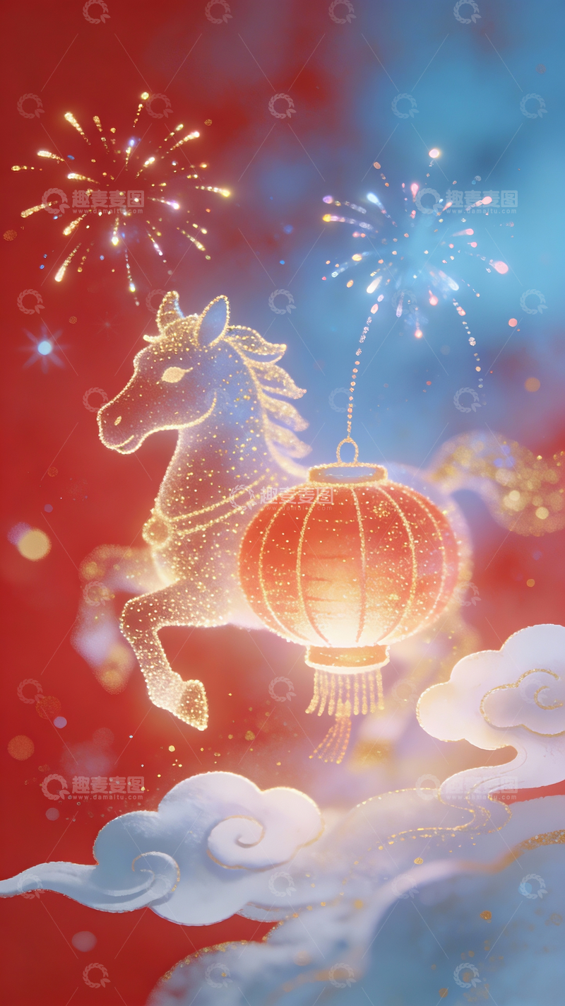 源文件下载【趣麦麦图】梦幻感春节小马3