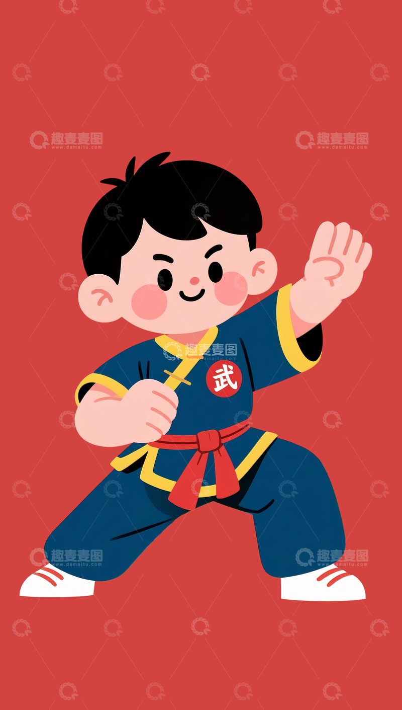 源文件下载【趣麦麦图】卡通功夫小子3