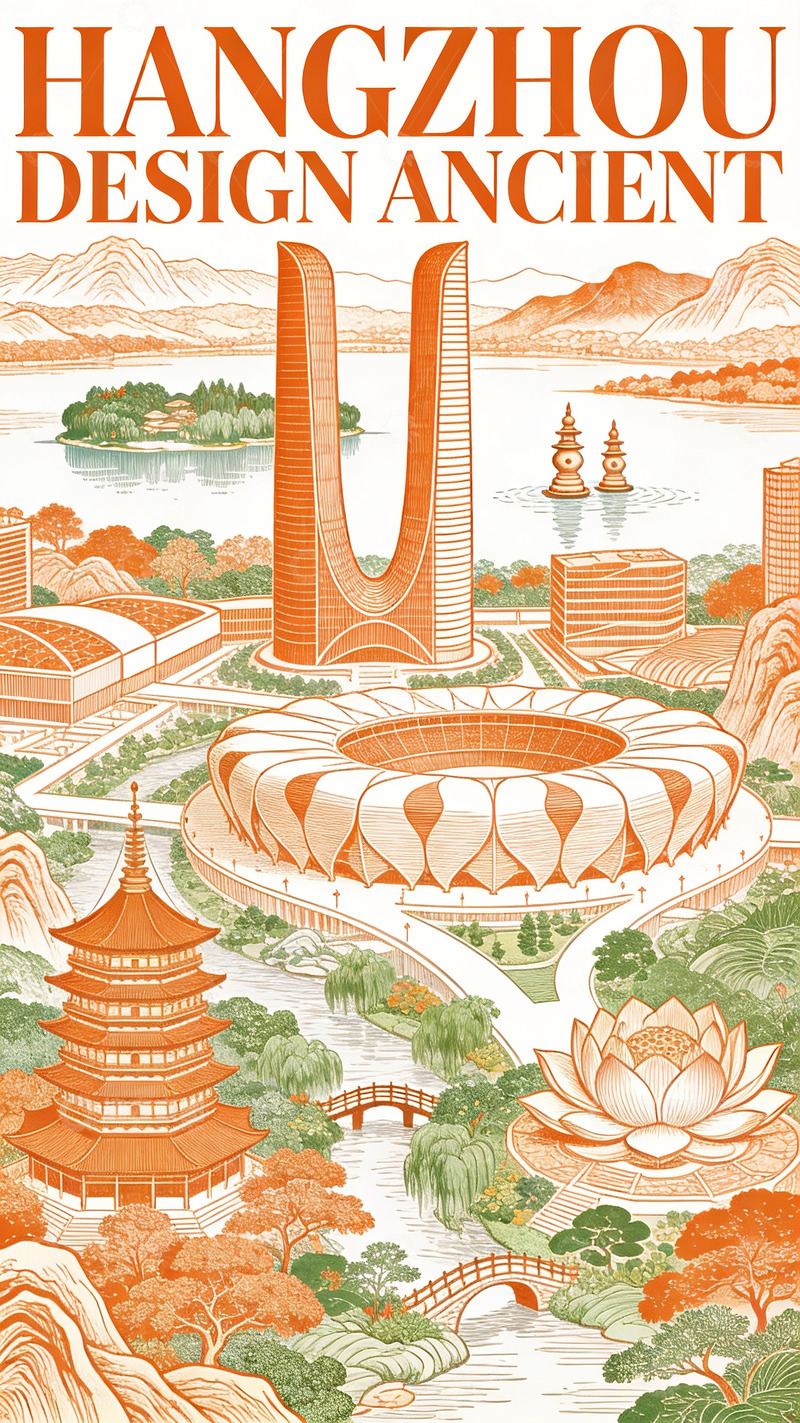 高清大图下载【趣麦麦图】杭州水墨古韵，设计织就城市诗