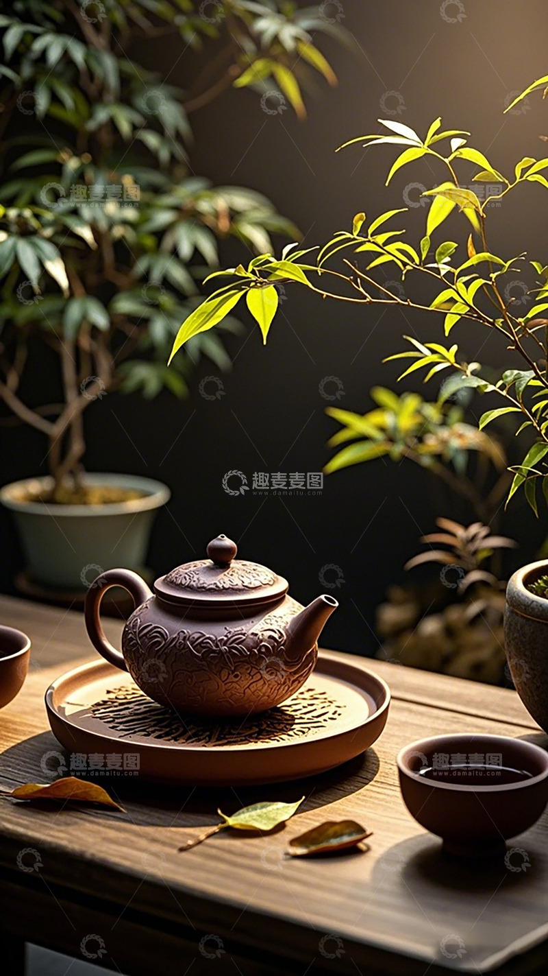 高清大图下载【趣麦麦图】紫砂茶具禅意雅韵