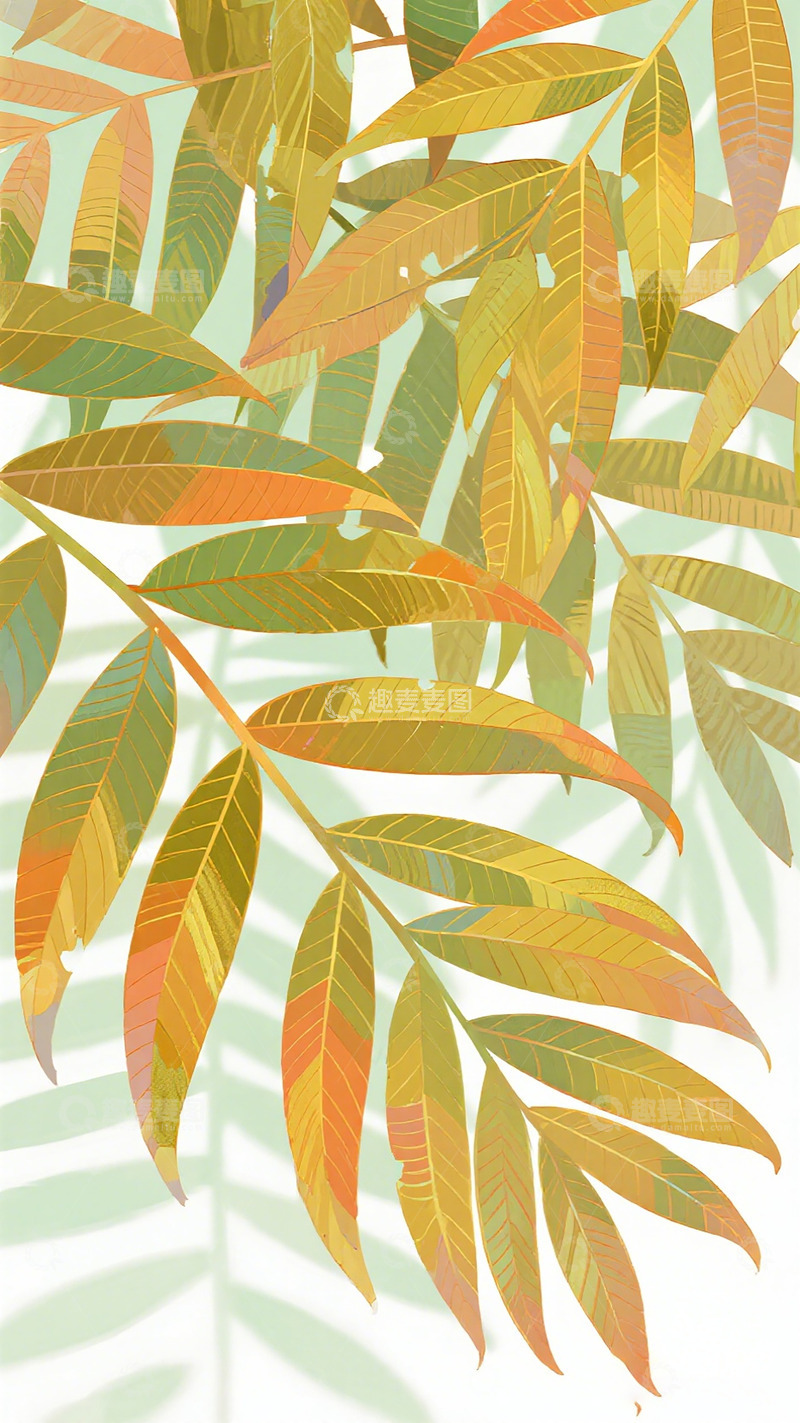 高清大图下载【趣麦麦图】秋意浓叶子插画设计素材
