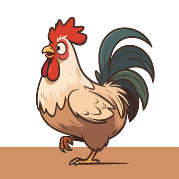 卡通公鸡插画素材