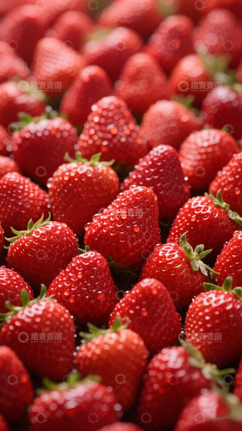 高清大图下载【趣麦麦图】新鲜草莓特写摄影图