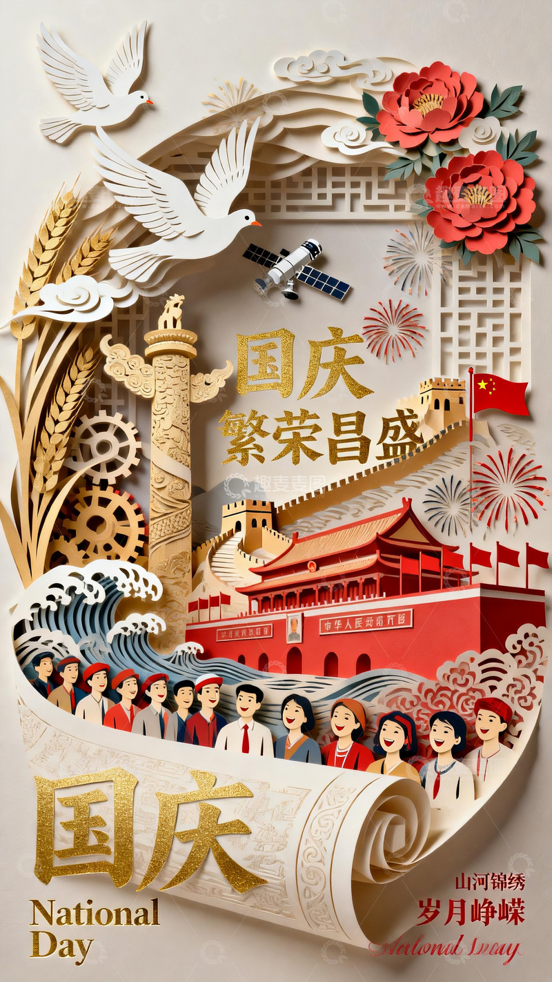 高清大图下载【趣麦麦图】国庆盛世华章，山河岁月峥嵘