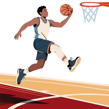 篮球运动插画矢量图