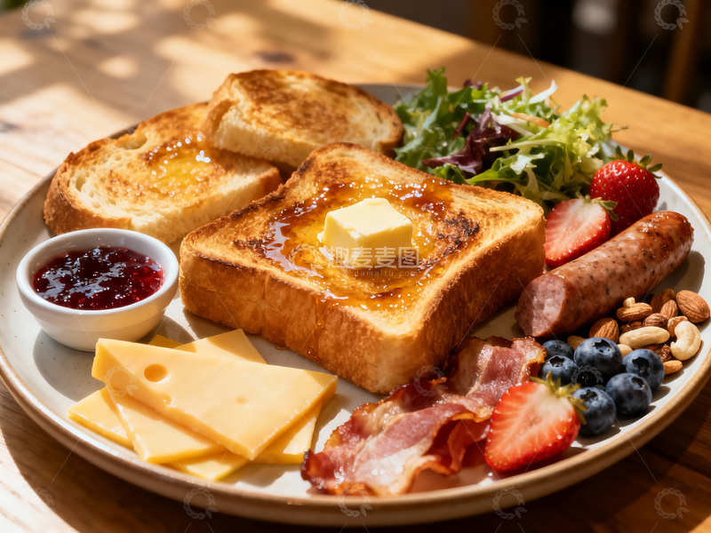 源文件下载【趣麦麦图】吐司早餐拼盘3
