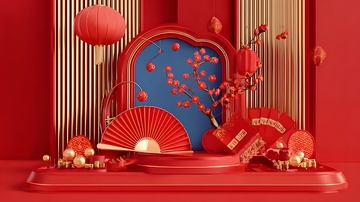 喜庆新年装饰场景设计素材