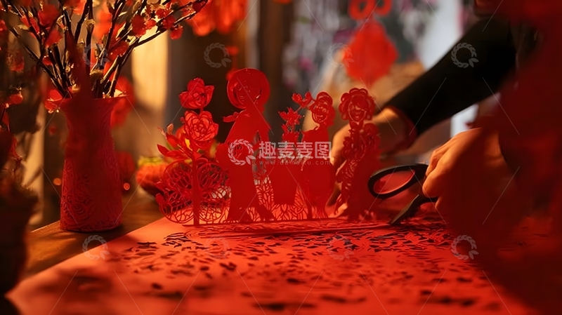 高清大图下载【趣麦麦图】剪纸艺术春节民俗手工创作