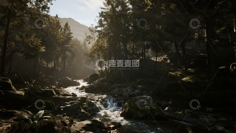 高清大图下载【趣麦麦图】森林溪流自然风光摄影图