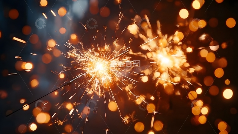 高清大图下载【趣麦麦图】烟花绽放节日庆典