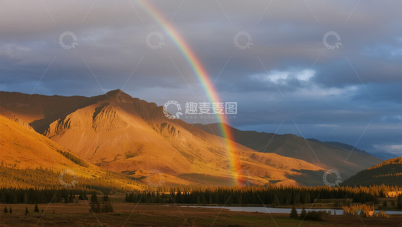 高清大图下载【趣麦麦图】山谷彩虹自然风光摄影