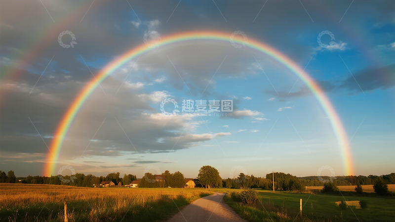 高清大图下载【趣麦麦图】田园彩虹风光摄影