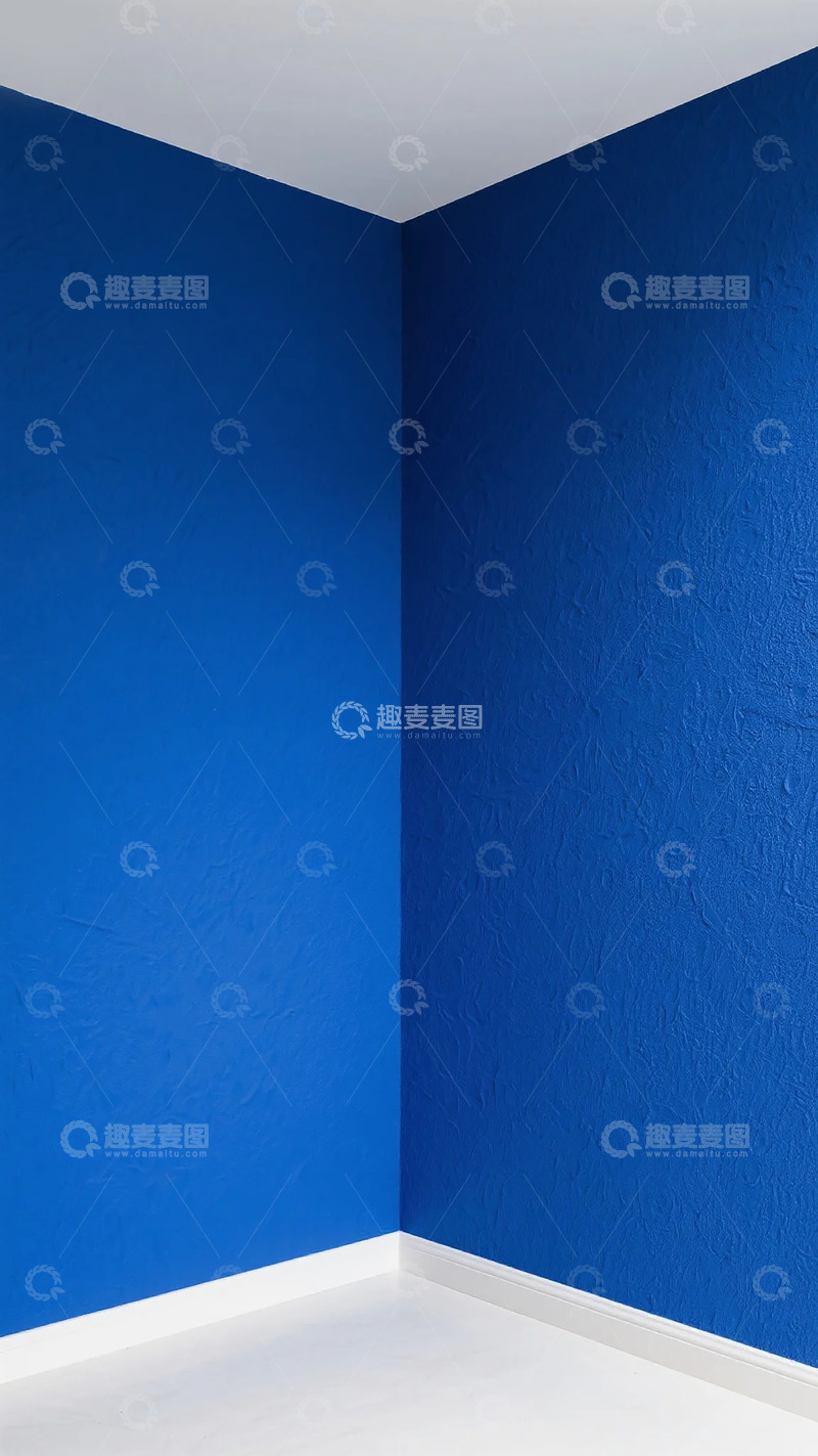 高清大图下载【趣麦麦图】蓝色墙面简约空间设计