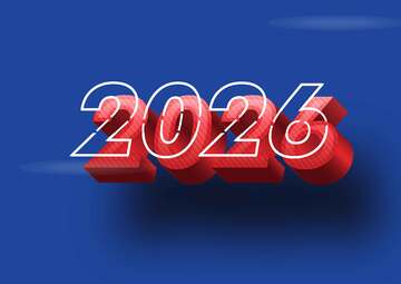 红色立体数字2026年设计素材