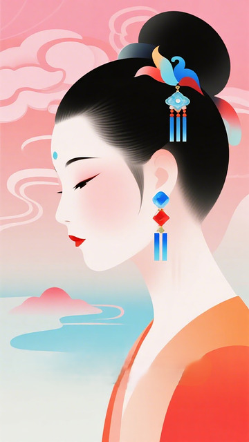 东方韵味古典美人插画