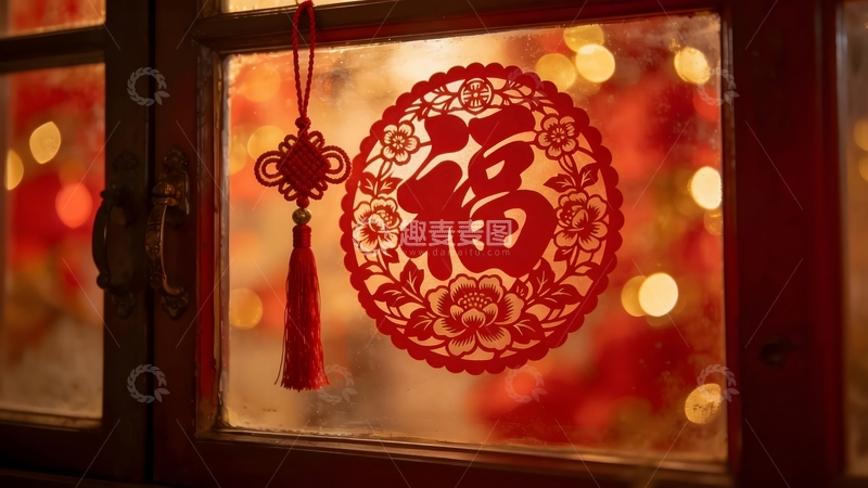 高清大图下载【趣麦麦图】春节喜庆窗花装饰
