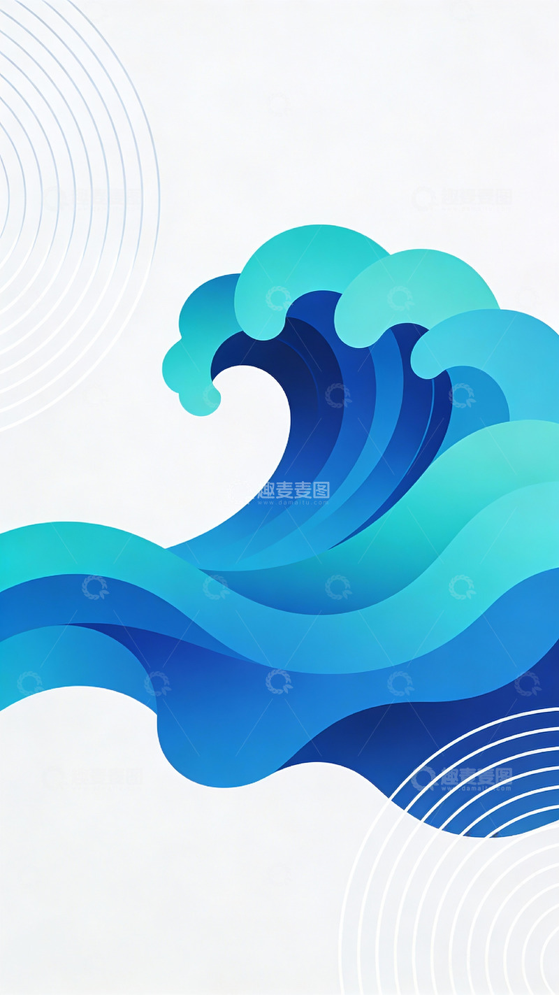 高清大图下载【趣麦麦图】抽象海浪图案设计
