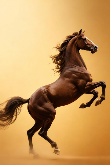骏马奔腾油画风格艺术图片