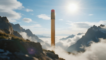 科幻风高山巨塔概念艺术