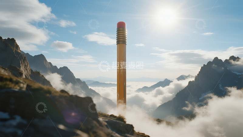 高清大图下载【趣麦麦图】-科幻风高山巨塔概念艺术