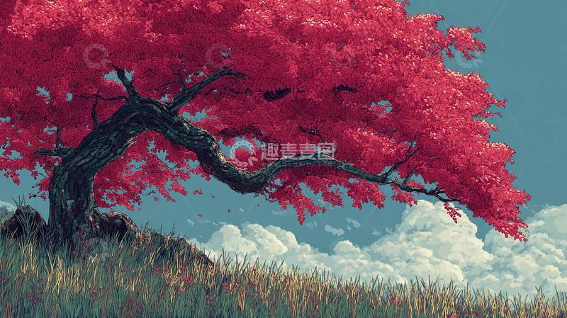 高清大图下载【趣麦麦图】枫树绚丽秋色