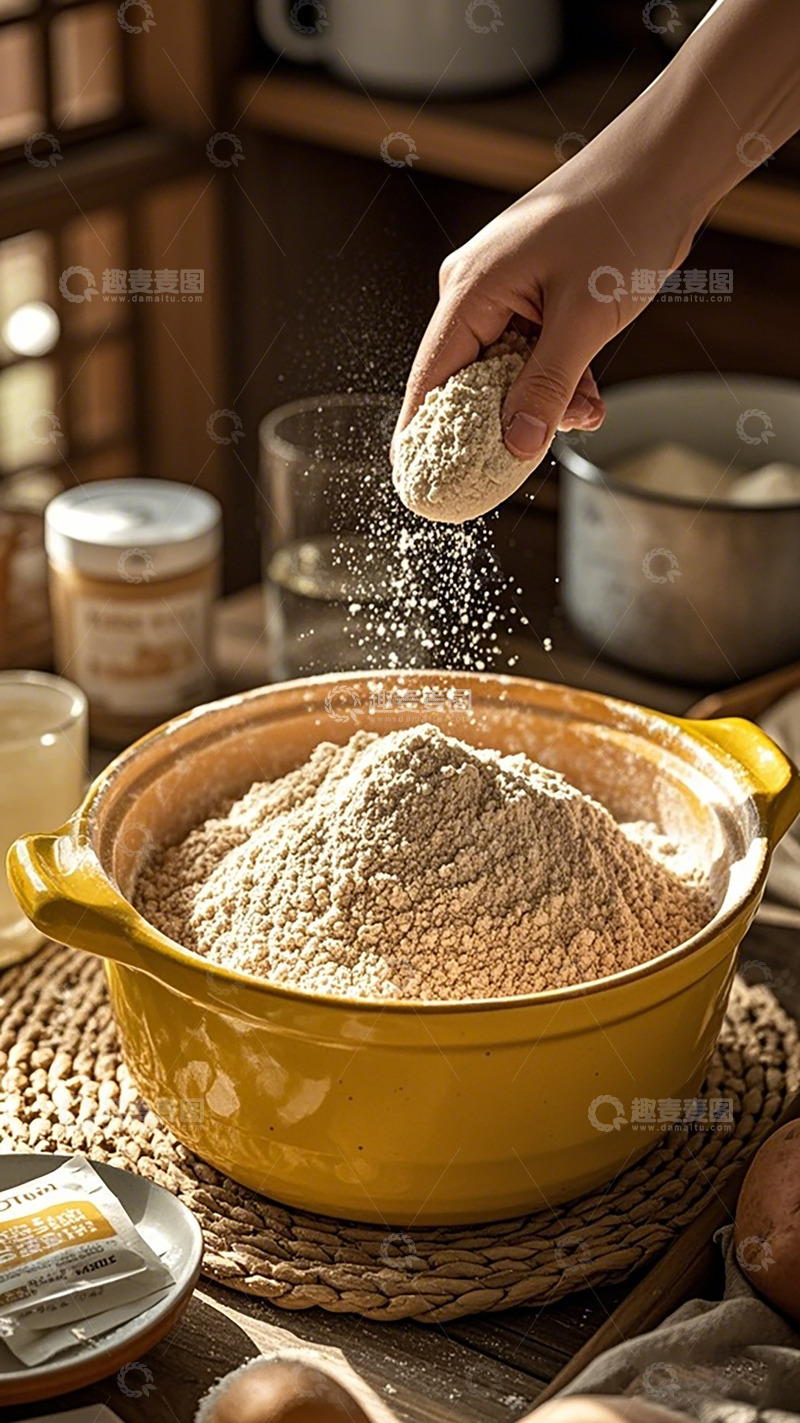 高清大图下载【趣麦麦图】烘焙面粉撒料