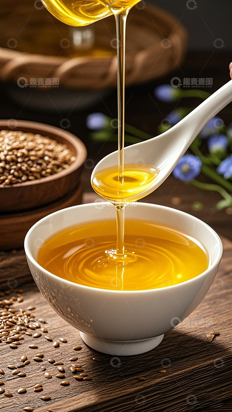 高清大图下载【趣麦麦图】油流入碗中食材摄影