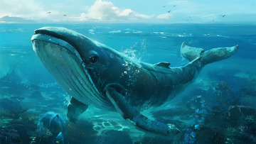 深海巨兽插画海洋生物