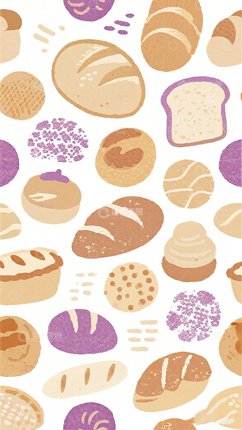 高清大图下载【趣麦麦图】面包糕点插画设计素材