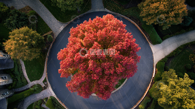 高清大图下载【趣麦麦图】秋日红叶如火如荼