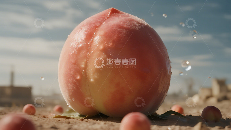 高清大图下载【趣麦麦图】桃子沙滩创意摄影