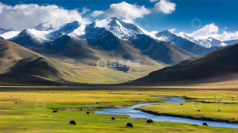 高清大图下载【趣麦麦图】雪山草原风光摄影