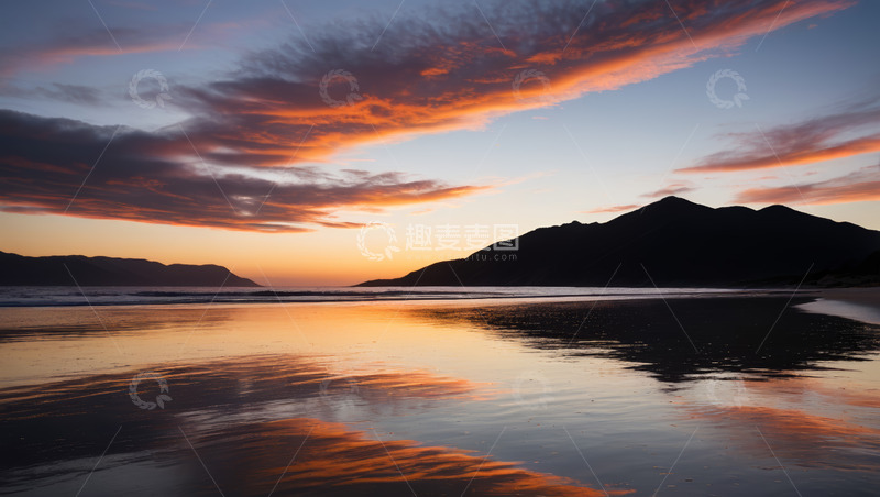 高清大图下载【趣麦麦图】海滩日落自然风光