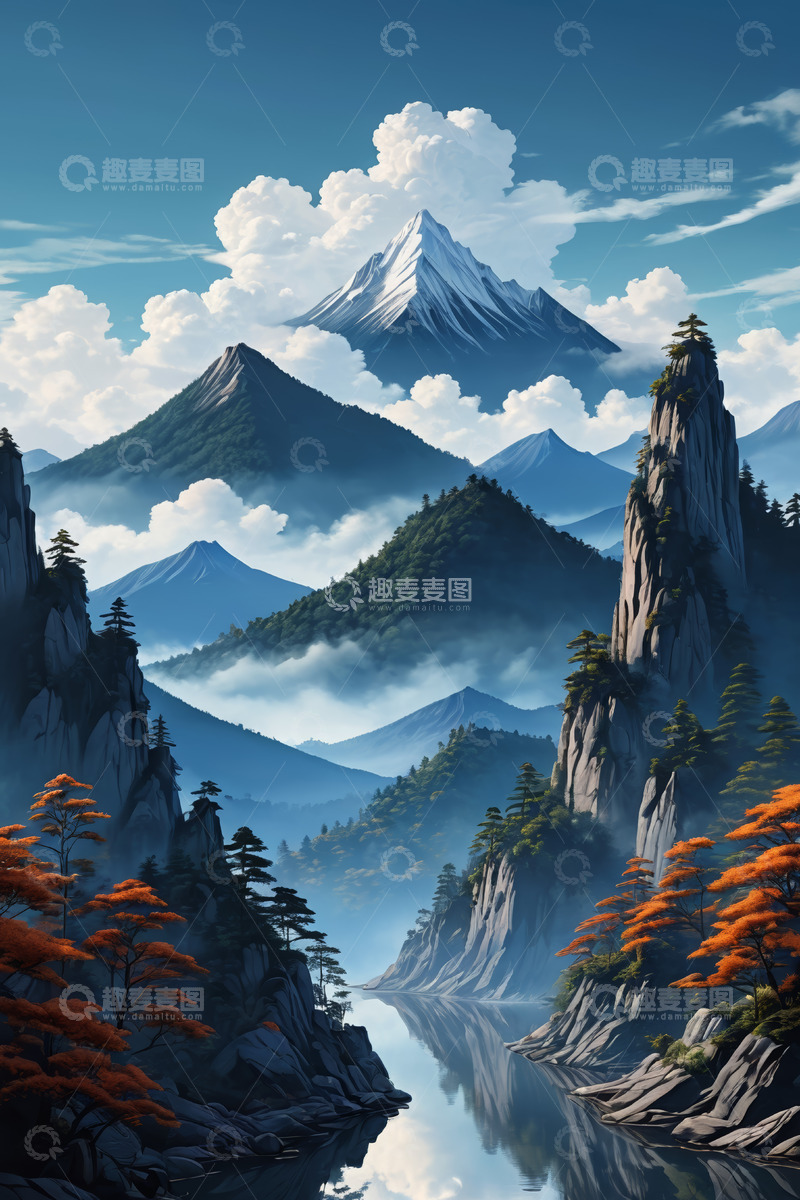 高清大图下载【趣麦麦图】山水云雾自然风光