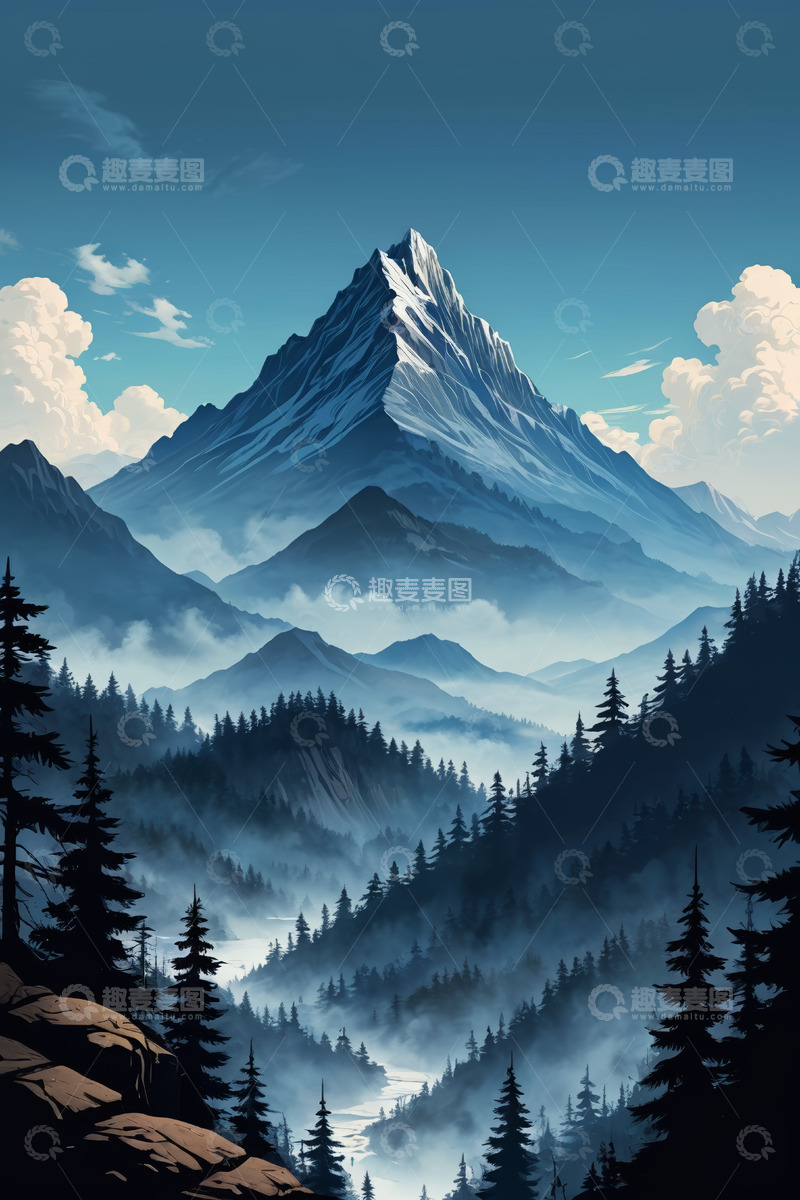 高清大图下载【趣麦麦图】山间森林自然风光