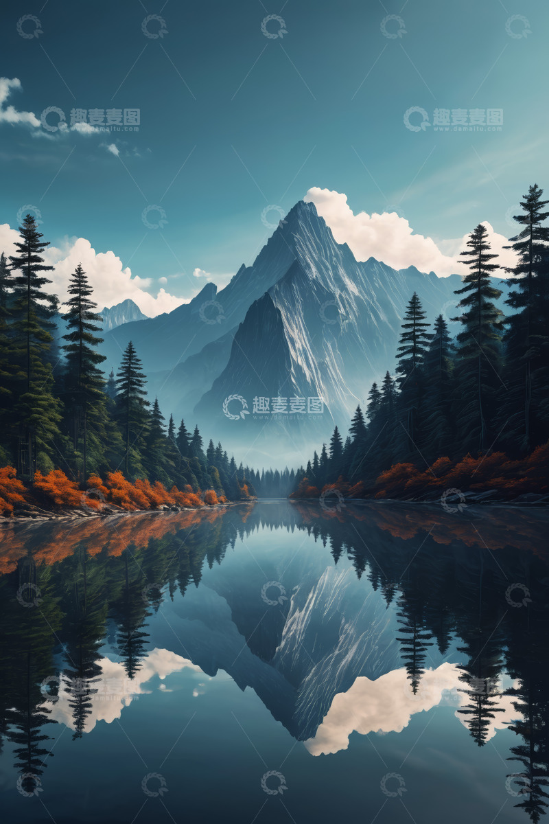 高清大图下载【趣麦麦图】山林湖泊自然风光