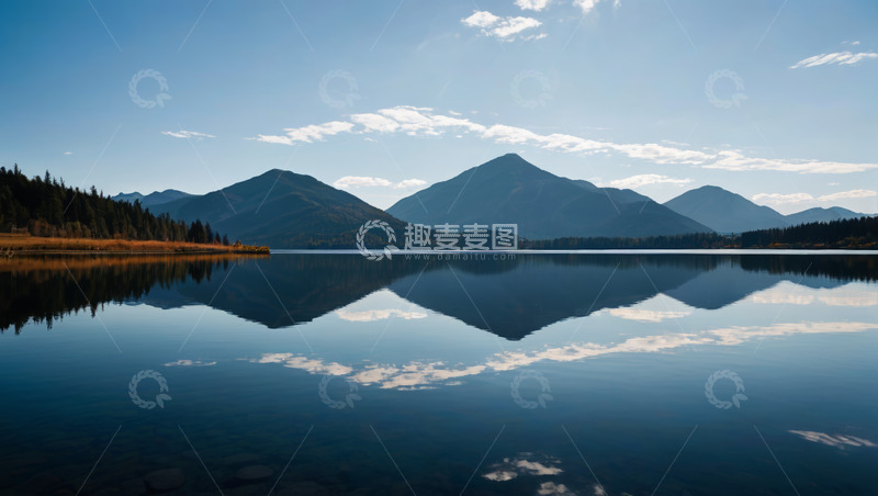高清大图下载【趣麦麦图】山水湖泊自然风光全景
