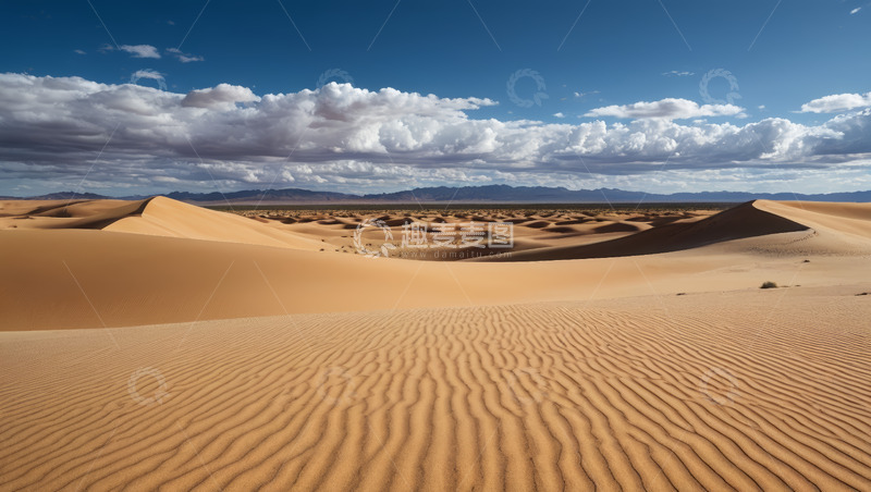 高清大图下载【趣麦麦图】广袤沙漠蓝天白云风景