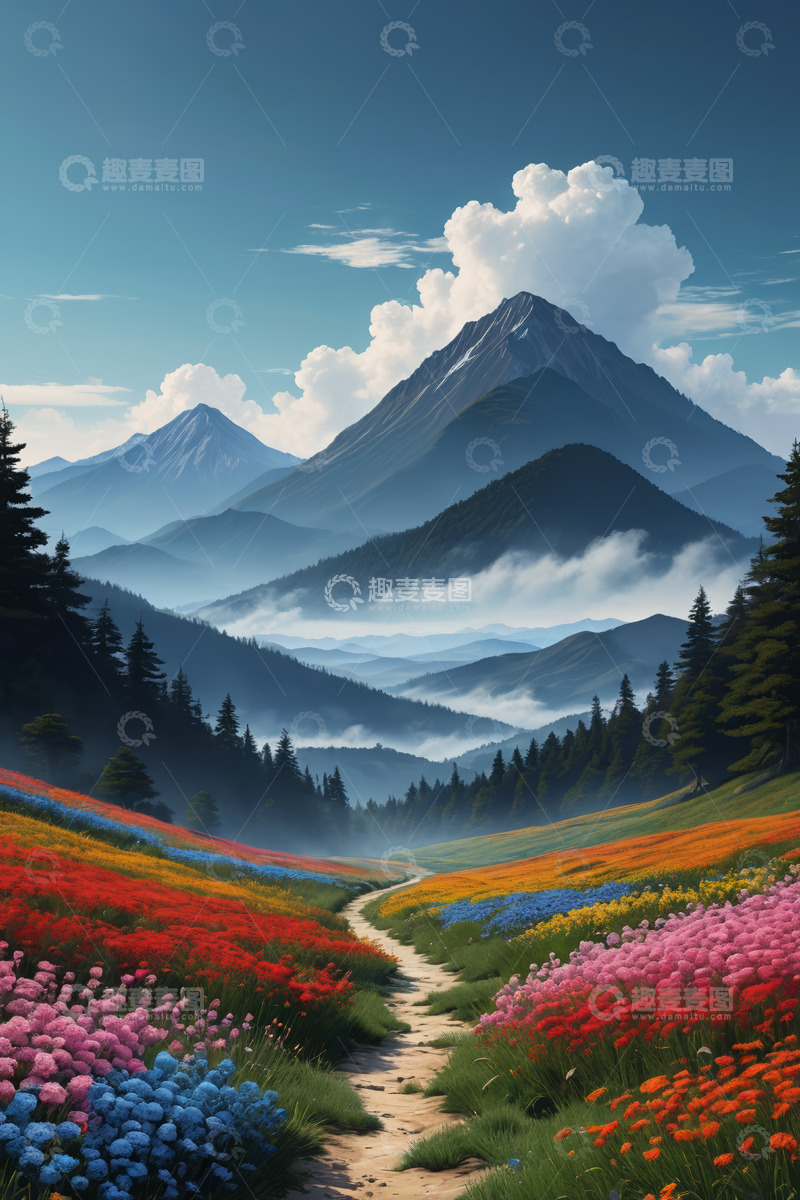 高清大图下载【趣麦麦图】山间花径自然风光