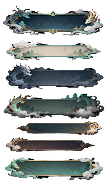 古风华丽标签设计素材