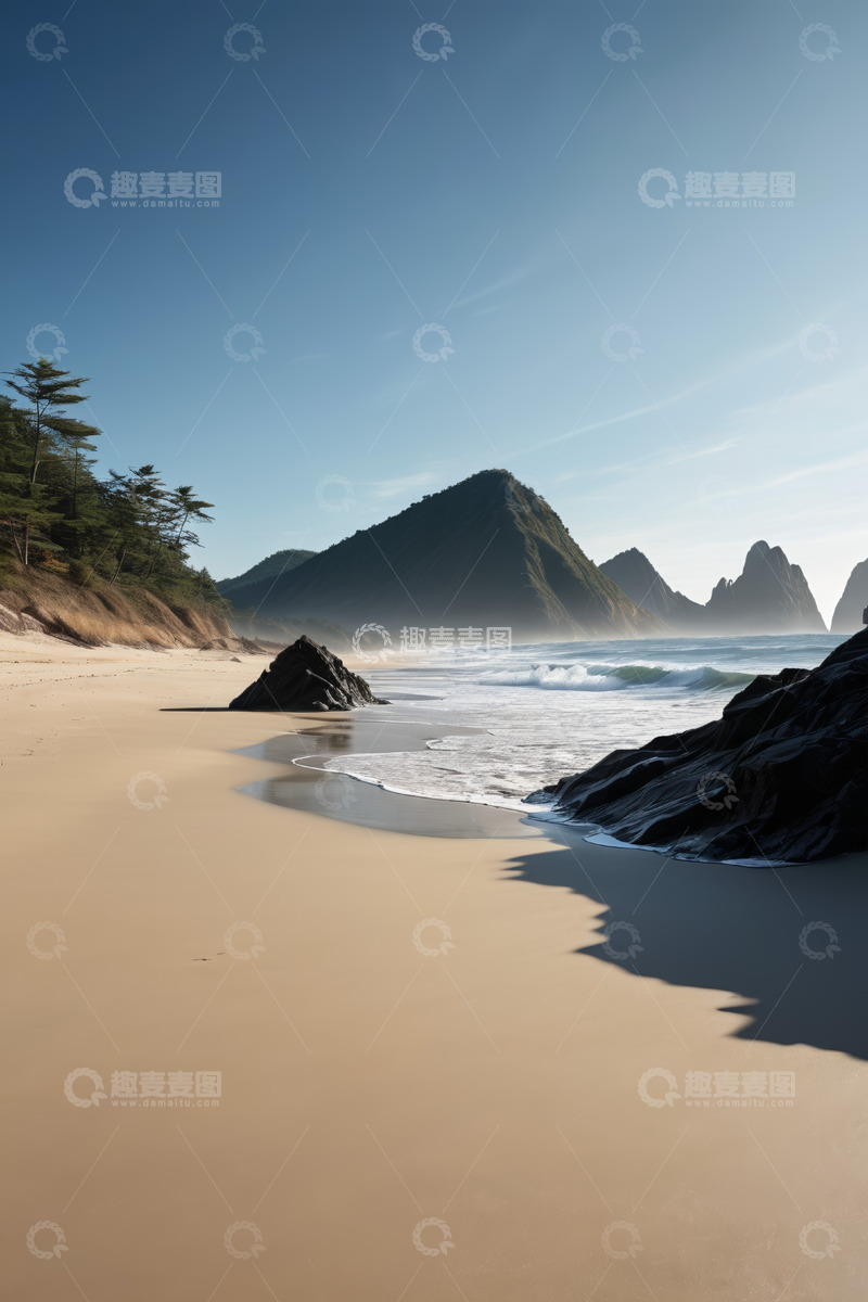 高清大图下载【趣麦麦图】海滩自然风光全景