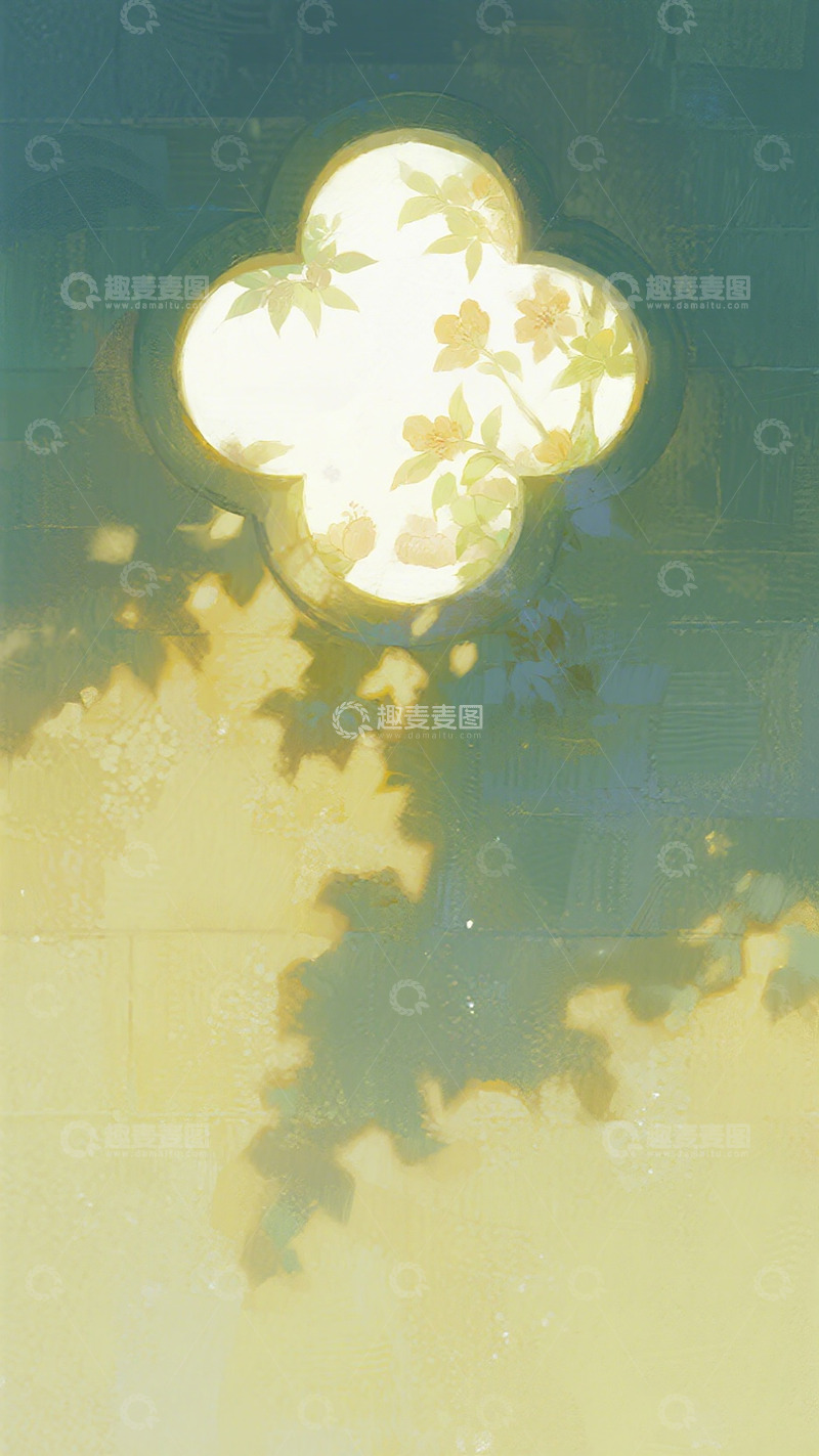 高清大图下载【趣麦麦图】梦幻灯光花影艺术装饰画
