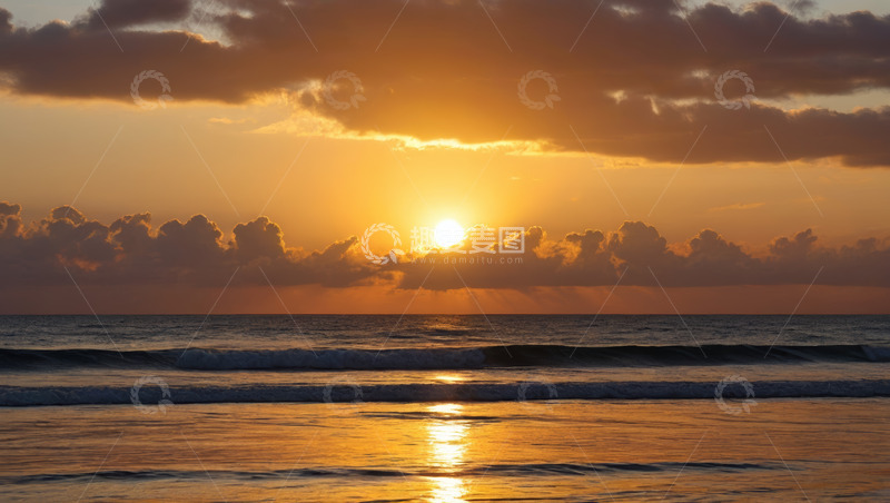 高清大图下载【趣麦麦图】海边日落全景