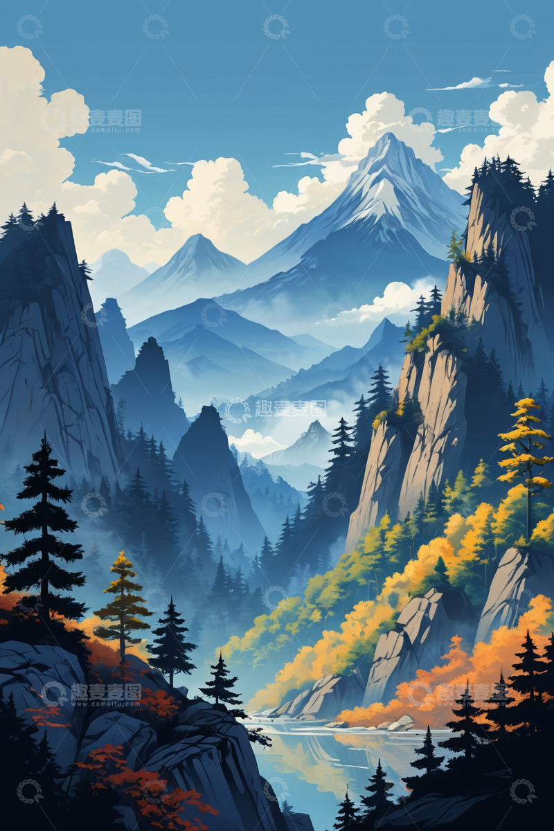 高清大图下载【趣麦麦图】山林间的自然风光景色