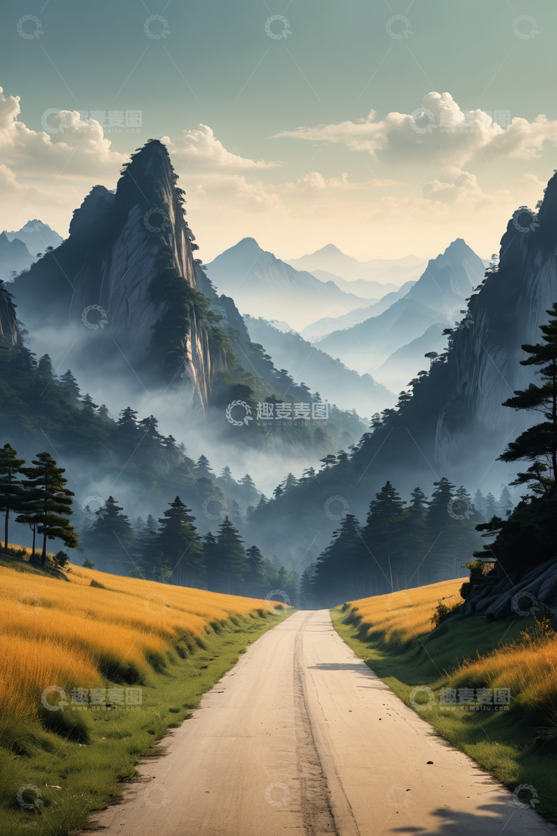 高清大图下载【趣麦麦图】山间公路自然风光