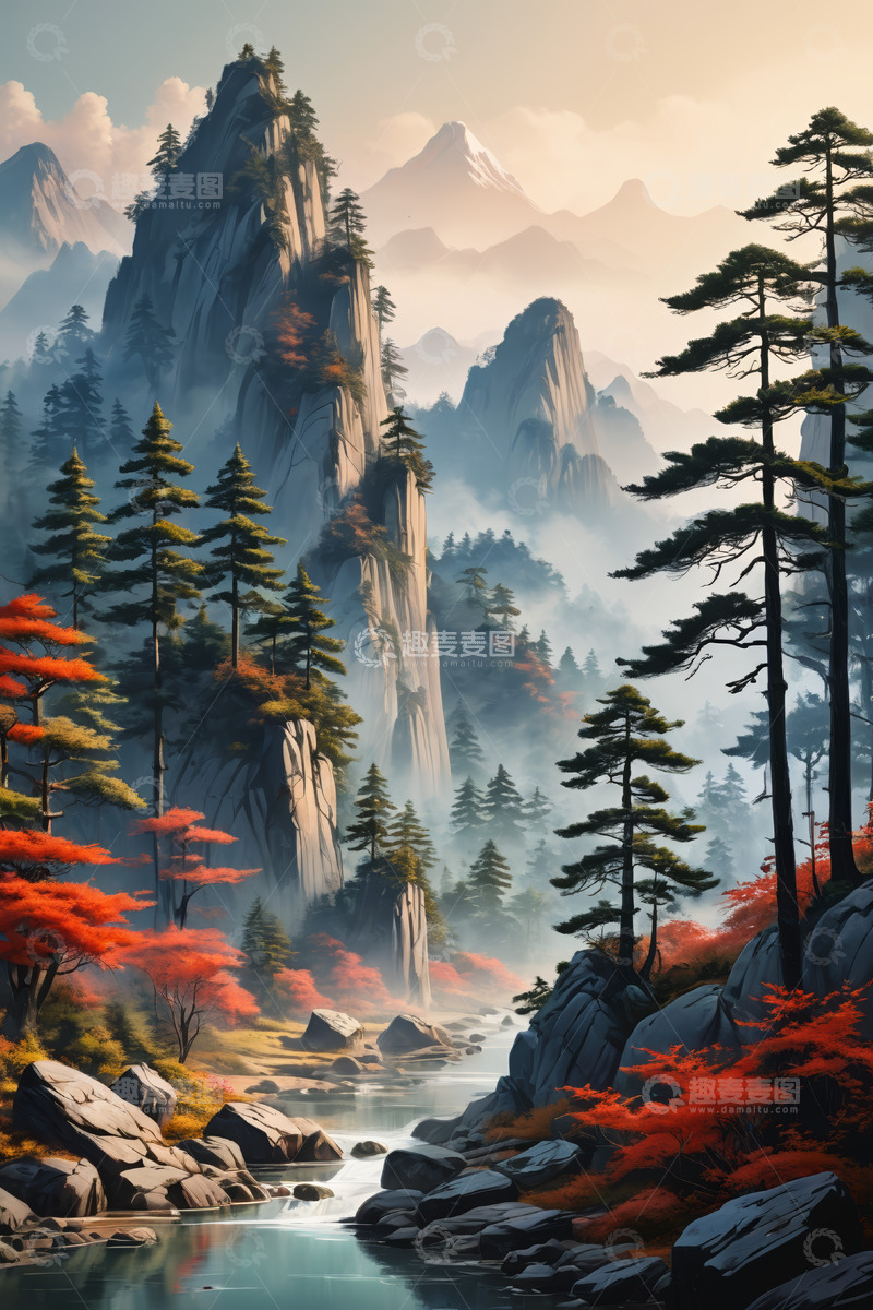 高清大图下载【趣麦麦图】山林间的自然山水景致