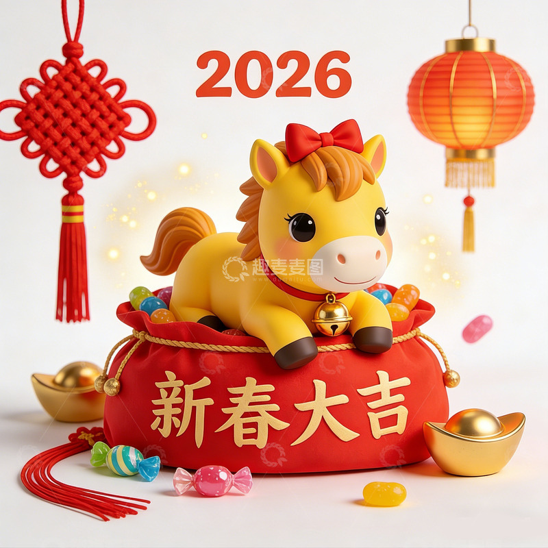 高清大图下载【趣麦麦图】新春吉祥马摆件装饰品